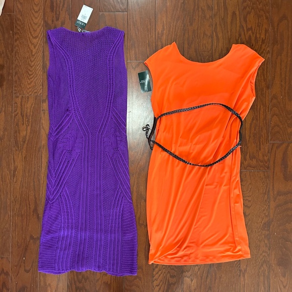 2 Ralph Lauren Dresses NWT Purple Crochet and Orange Belted Dress - Picture 3 of 10